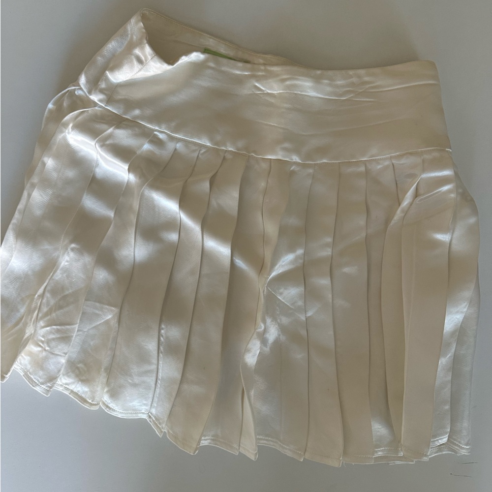 White Silk Tennis Skirt